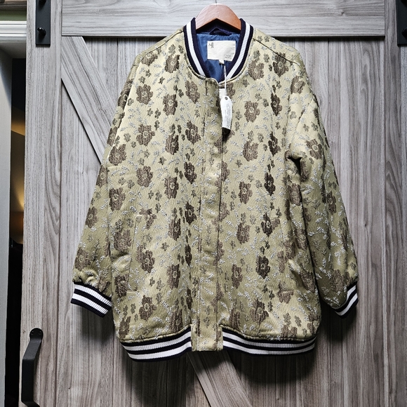 Anthropologie Pilcro Slouchy Floral Bomber Jacket - Picture 10 of 16